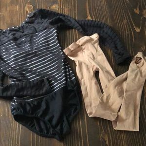 Leotard with dance tights